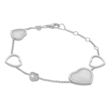 857482-1031|Buy Chopard Happy Hearts White Gold Pearl Diamond Bracelet