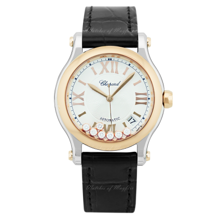 278559-6001|Chopard Happy Sport Rose Gold Automatic Diamond 36mm watch. Buy Online