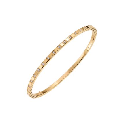 857702-0011 |Chopard Ice Cube Pure Yellow Gold Half-Set Diamond Bangle