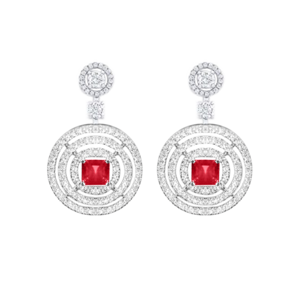 RGE773 | Buy Online Graff Bullseye White Gold Ruby Diamond Earrings 