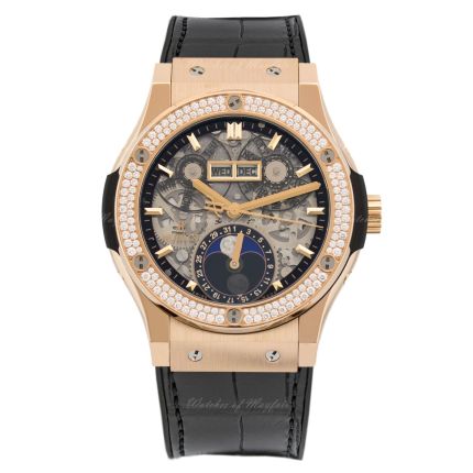 547.OX.0180.LR.1104 | Hublot Classic Fusion Moonphase King Gold Diamonds watch. Buy Online