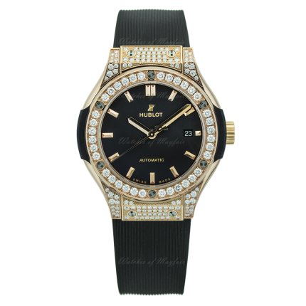582.OX.1180.RX.1704 | Hublot Classic Fusion King Gold Pave 33 mm watch. Buy Online