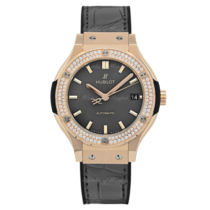 565.OX.7081.LR.1104 | Hublot Classic Fusion Racing Grey King Gold Diamonds 38mm watch. Buy Online