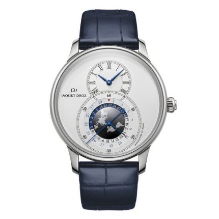 J016030241 | Jaquet-Droz Grande Seconde Dual Time Silver 43 mm watch. Buy Now