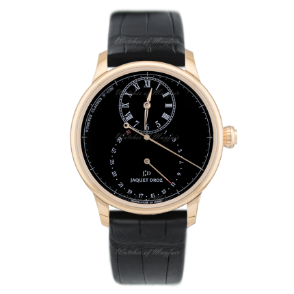 J008033201 Jaquet-Droz Grande Seconde Deadbeat Black Enamel 43 mm