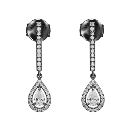 5227 | Messika Dormeuses Joy Diamants Poires Black Gold Earrings.