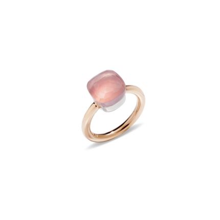 PAA1100_O6000_000QR | Pomellato Nudo White and Rose Gold Quartz Ring Size 52