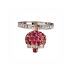 C.26878|Chantecler Campanelle Pink White Gold Diamond Ruby Ring Size 53