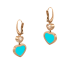 Chopard Happy Hearts Rose Gold Turquoise Earrings 837482-5410